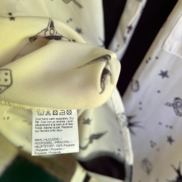 River Island Love Hearts Bierds Print Blouse 18( L ) Contrast Trim Long Sleeves - Picture 11 of 16